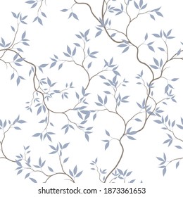 seamless pattern of branches and leaves