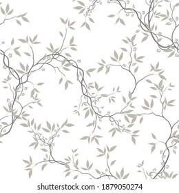 seamless pattern of branches and leaves