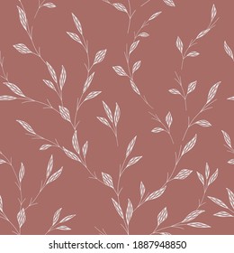 Seamless pattern of branches and leaves