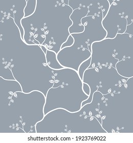 Seamless Pattern Of Branches And Leaves