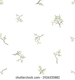 seamless pattern of branches and leaves