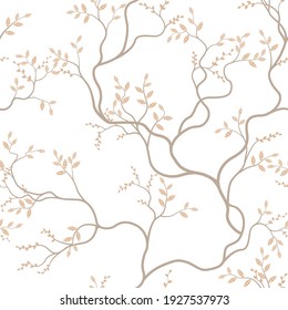 seamless pattern of branches and leaves