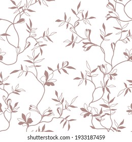 seamless pattern of branches and leaves
