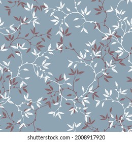 seamless pattern of branches and leaves