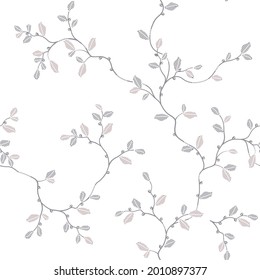 seamless pattern of branches and leaves