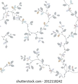 seamless pattern of branches and leaves