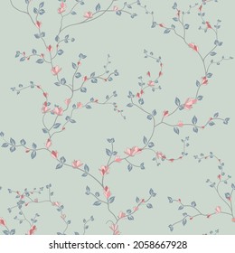 seamless pattern of branches and leaves