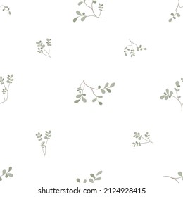 seamless pattern of branches and leaves