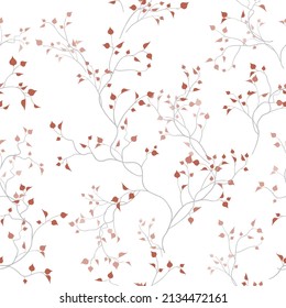 seamless pattern of branches and leaves