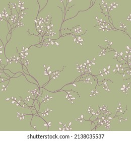 seamless pattern of branches and leaves