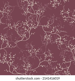 seamless pattern of branches and leaves