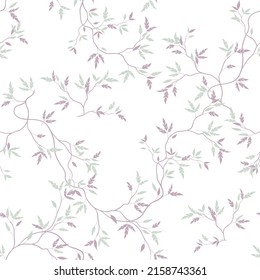 seamless pattern of branches and leaves
