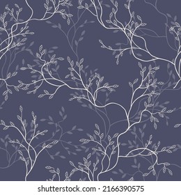 seamless pattern of branches and leaves