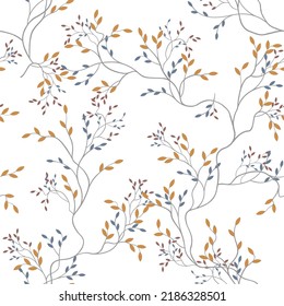 seamless pattern of branches and leaves