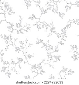 seamless pattern of branches and leaves