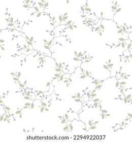 seamless pattern of branches and leaves
