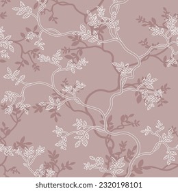 seamless pattern of branches and leaves