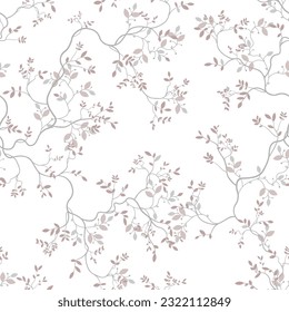 seamless pattern of branches and leaves