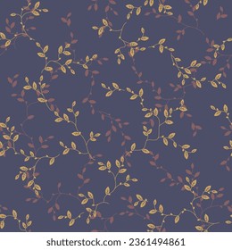 seamless pattern of branches and leaves