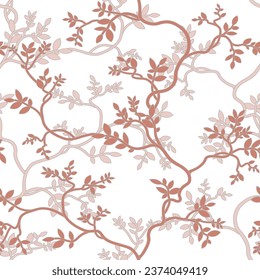 seamless pattern of branches and leaves