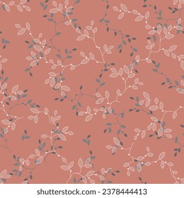 seamless pattern of branches and leaves