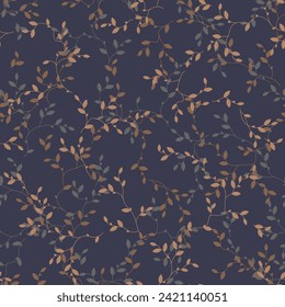 seamless pattern of branches and leaves