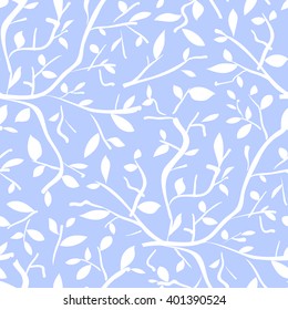 Seamless pattern with branches and leaves