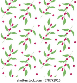 Seamless pattern branches and leaves of camu camu  berries . Floral background. Vector