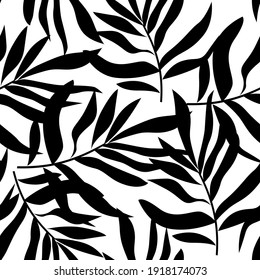 Seamless pattern branches with leaves. Design Beautiful print with leaves for textile vector.