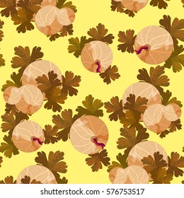 seamless pattern  branches with leaves gooseberry separately  vector illustration