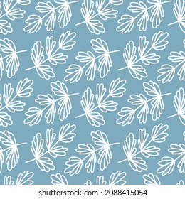 seamless pattern with branches and leaves. nature background, sketch, graphic print