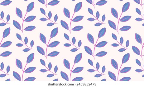 Seamless pattern with branches and leaves. Vector floral background