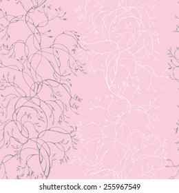 Seamless pattern with branches with leaves. Vector illustration