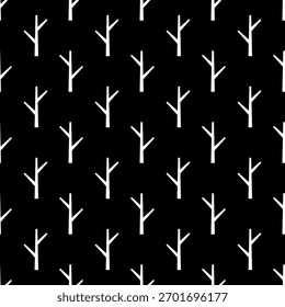 Patrón sin fisuras de ramas en un estilo minimalista. Para el diseño de moda de la superficie, materia textil, tela, impresiones. Diseño plano de la Ilustración vectorial.