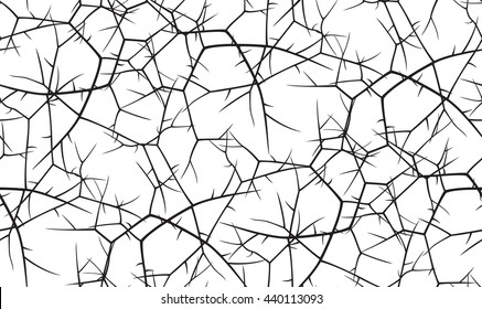Seamless pattern with branches and thorns. Vector illustration.