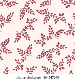 Seamless pattern with branches. Undirected floral texture on a light background for paper or textile