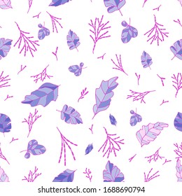Seamless pattern of the branches. Vector drawing drawn by hand. For the design of covers, fabrics, things, textiles, posters.
