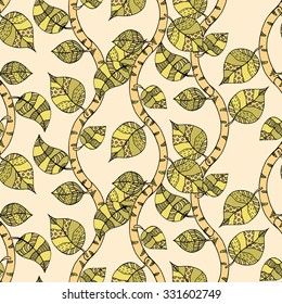 seamless pattern with branches. Vector illustration