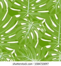 Seamless Pattern with Brasilian Jungle. Trendy Colorful Texture with Tropical Leaves for Paper, Wallpaper, Textile. Vector Tropical Pattern.