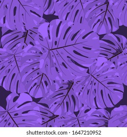 Seamless Pattern with Brasilian Rainforest. Modern Colorful Texture with Tropical Leaves for Print, Textile, Linen. Vector Tropical Pattern.