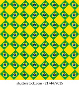 seamless pattern of brazil flag. brazilian national day celebration decoration. vector illustration 