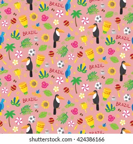 Seamless pattern with brazilian elements. vector illustration