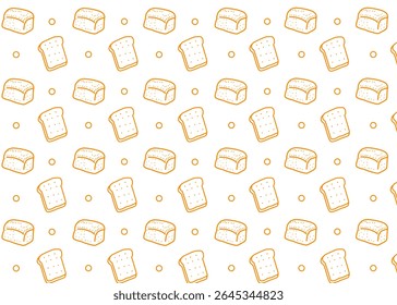 Ícone de pão de padrão contínuo com fundo branco. Empresas do setor alimentar