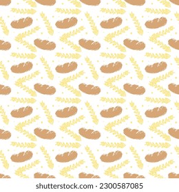 Seamless pattern with bread icons. Bread background