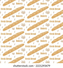 Pan de patrón sin foco conocido como "Baguette Parisian" aislado de fondo blanco. 