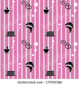 Seamless pattern with breakfast.Vector illustration.