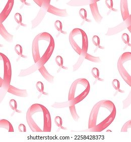 Seamless pattern Breast Cancer Day Pink Ribbon