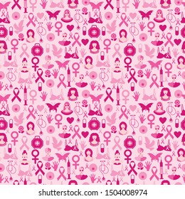 Seamless pattern of breast cancer for october awareness month.