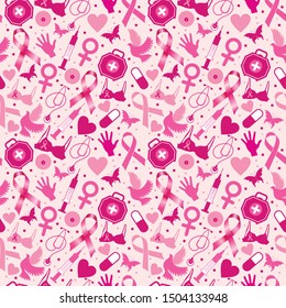 Seamless pattern of breast cancer for october awareness month.