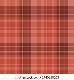 Seamless pattern in brick red colors for plaid, fabric, textile, clothes, tablecloth and other things. Vector image. 